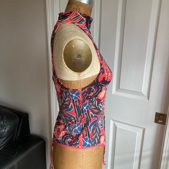 Free People Tucker sleeveless, mock neck, print Bodysuit Top - Picture 14 of 16